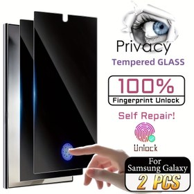 Resim Galaxy S25, S24 Ultra, S24, S23, S22, S21 Plus ve S25 Edge için 2 Adet Tam Kapsamlı Gizlilik Ekran Koruyucu - Kilidi Açan Temperli Cam 