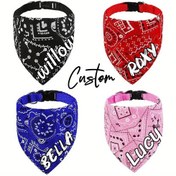Resim Özelleştirilebilir Ayarlanabilir Köpek Bandanası - Kişiselleştirilmiş Evcil Hayvan Tüyü Havlu ve Kemer, Snap Kapatma ile, Yumuşak Polyester Kolye Küçük/Orta Köpekler için, 4 Renk (Siyah/Kırmızı/Mavi/Pembe) - Stok Stuffers ve Tatil Hediyeleri için İdeal, Köpek Aksesuarları, Evcil Hayvan Konfor Aksesuarı, Şık Evcil Hayvan Aksesuarı, Rahat Evcil Hayvan Giyimi, Küçük Köpek Sahipleri, Şık Evcil Hayvan Giyimi, Hafif Malzeme, Küçük Irk Köpekler 