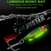 Resim Parlak Yeşil Gece Işıklı Luminous VIB Yem - Sağlam ABS ve Karbon Çelik Yapısı, Keskin Kancalı - Alabalık, Buz Balığı Avı, Tatlısu ve Tuzlu Su İçin - Tüm Mevsimlerde Kullanım, Gece ve Düşük Aydınlatma Koşullarına Uygun 