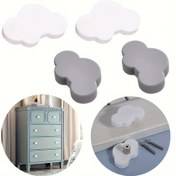 Resim 2 adet Şirin Bulut Şekilli PVC Kauçuk Çekmece Çekmeçleri - Anti-Bump Tasarımı, Mutfak Dolapları, Dolaplar ve Gardıroplar için İdeal, Yumuşak Kenarlı Beyaz, Mutfak Düzenleyici | Eğlenceli Tasarım | Dayanıklı Çekmeçler, Mutfak Çekmece Çekmeçleri 