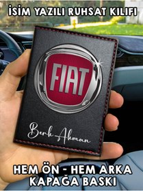 Resim senada Fiat Ön Arka Baskılı Oto Araç Ruhsat Kabı Kartlık Deri İsim Yazılı Kişiye Özel Cüzdan 