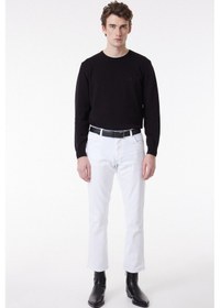Resim Wrangler Texas Slim Fit Dar Kesim Normal Bel Dar Paça Esnek Beyaz Erkek Pantolon W12S004100 Beyaz 