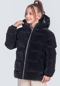 Resim Zaziko Kids Kız Çocuk Kapüşonlu Nova Kumaş Kışlık Mont KM1010 