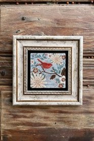 Resim Oscar Stone Decor Çerçeveli Taş Duvar Dekoru Tablo 20X20Cm 2'Li Set (1100-1259) Nazar Göz Kuş 2-2Cdd-145 