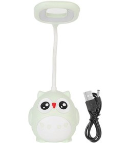 Resim Masa Lambası Kalemlik Küçük Göz Dostu Masa Lambası Usb Şarj Edilebilir Led Gece Lambası Öğrenci Yurdu Karikatür Baykuş Şekli Yeşil 