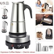 Resim Novahub Moka Pot Çelik Elektrikli Soba Kahve Bira Su Isıtıcısı Pot Taşınabilir Espresso Kahve Makinesi - Gri 