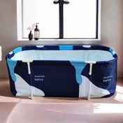 Resim Katlanabilir Adım Adım Banyo Küveti Mükemmel İzolasyonlu Sıcak ve Soğuk Su için - Çağdaş Tasarım, Yüksek Kaliteli Dayanıklı Malzeme, Sol Tarafı Tahliye, Sauna, Kaplıcalar ve Kış Rahatlaması için Taşınabilir - Ev Banyosu İçin Temel Gereç 