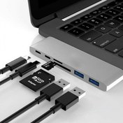 Resim Ally 6 İn1 Usb-C Hub Daul USB 3.0 Type-C Şarj Kart Reader Çoğaltıcı Hub Baseus