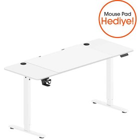 Resim Adore Mobilya Gaming Elevator-X Yükseklik Ayarlı Oyuncu Masası - Beyaz 160x72-117x75 CM 