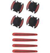 Resim Jms 3D Etkisi Çizilmeye Karşı Koruma Yaratıcı Epoksi Güvenlik Yansıtıcı 8 Adet Takım Kapı Kolu Etiket Kırmızı 