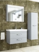 Resim NETDEKO Maria 80 Cm Banyo Dolabı -window Gri (boy Dolap Dahil ) 