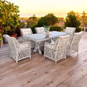 Resim Alaska | Rehome 100x200 Rattan Bahçe Masa Takımı | 43 