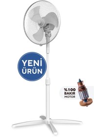 Resim MRNTECH Kumtel KTF-290 Ayaklı Vantilatör 16inç 40W BEYAZ RENK 
