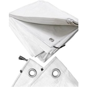 Resim Beyaz Renk Ebatlı Branda, 5x7 Çadır 140 Gr/m2 Su Geçirmez Kamyon Saman İnşaat Gölgeleme Çadırı 