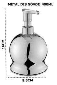 Resim Geseus Ç.ayna Metal Krom Küre Sıvı Sabun Dispenseri 300ml-802 