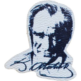 Resim Ororabutik Atatürk Ahşap Broş rozet 2-3cm 