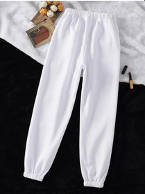 Resim Letter Graphic Drawstring Waist 4 Mevsim Eşofman Beyaz 