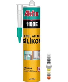 Resim Akfix 1100E Şeffaf Silikon 280 gr Şeffaf Şeffaf 