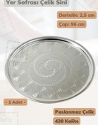Resim Jet's Home Yer Sofrası Sini 56 Cm Çelik Tepsi Tepsi Paslanmaz 