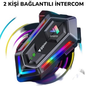 Resim woodhub Y20 MAX Telsiz Özellikli 5.3 Motosiklet Kask Kulaklık Intercom Işıklı Motorsiklet Interkom 