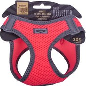 Resim Doggie Havalı Dokuma Reflektör Serisi Küçük Irk Göğüs Tasması Pembe 2XS-26-30Cm Pembe 