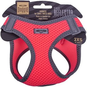Resim Doggie Havalı Dokuma Reflektör Serisi Küçük Irk Göğüs Tasması Pembe 2XS-26-30Cm Pembe 
