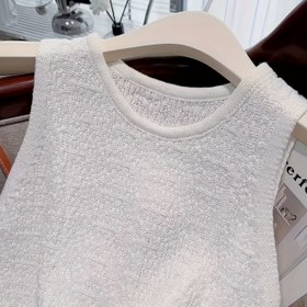 Resim Kadınlar için Hafif Yeşil Buzlu İpek Crop Top - Yuvarlak Yaka Kolsuz Kazak, Yumuşak Doku ile Bahar ve Sonbahar için Mükemmel, Sevimli Kazaklar 