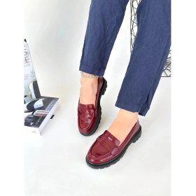 Resim Narli Bordo Rugan Oxford Ayakkabı 