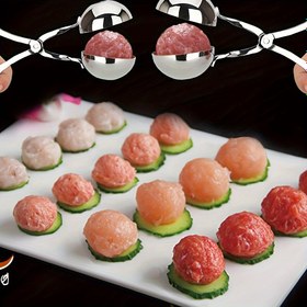 Resim 1 adet, Yapışmaz Köfte Yapıcı, Uzun Saplı Paslanmaz Çelik Köfte Kaşığı - Restoranlar, Mutfak Eşyaları ve Sofra İçin İdeal 