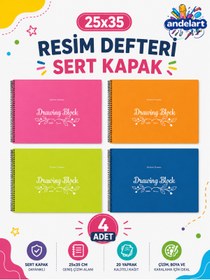 Resim andelart Eco Spiralli Resim Defteri 25x35 25 Yaprak 4 Adet 