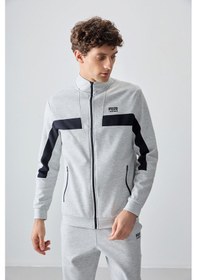 Resim Tommy Life Gri Yüzeyi Dokulu Standart Fit Nakışlı Erkek Eşofman Takım - 85248 Gri 