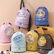 Resim Büyük Kapasiteli Yüzme Çantası - Islak/Kuru Ayrımı ile Taşınabilir Seyahat Duş Sırt Çantası, Çift Bölme Tasarımı, Dayanıklı Polyester, Spor Salonu ve Plaj Gereksinlikleri için İdeal, Spor Sırt Çantası, Eğlenceli Tasarım, Güvenli Fermuar Kapatma 