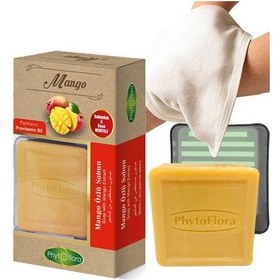 Resim Phytoflora Mango Özlü Sabun 125 G + Sabunluk + Kese 