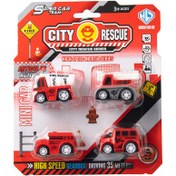 Resim İmamoğlu 4lü Mini İtfaiye Seti Plastik Oyuncak Araba 