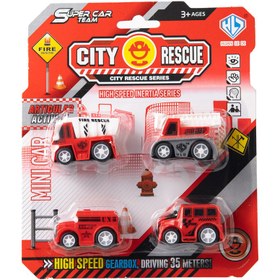 Resim İmamoğlu 4lü Mini İtfaiye Seti Plastik Oyuncak Araba 