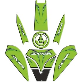 Resim SEVENKARDEŞLER Sevenkardeşler Kawasaki Zx10R Uyumlu Yeşil Tank Pad Set 