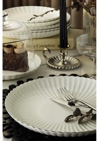 Resim Kütahya Porselen Bone Luz Form 27 Parça 6 Kişilik Yemek Takımı 