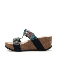 Resim Guja Kadın Taş Detaylı Dolgu Topuk Günlük Terlik 25y 25y101 Z Siyah Siyah 