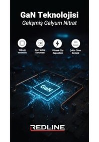 Resim Redline 45w Gan Type-c + Usb-a Hizli Sarj Adaptörü 
