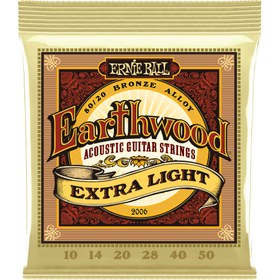 Resim Ernie Ball 2006 Earthwood 80/20 Bronze Extra Light Akustik Gitar Teli (10-50) 