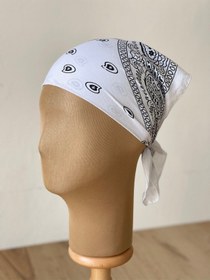 Resim Pamuklu Klasik Desen Unisex Bandana Renkli Bandana Etnik Desenli A Kalite Bandana Beyaz 