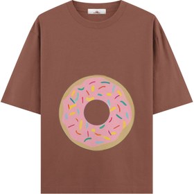 Resim Donut Girl - Hamile Oversize Tshirt - Kahverengi / XL / Oversize 