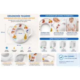 Resim Primeaks Çocuk Klozet Adaptörü Kaydırmaz Tuvalet Eğitim Oturağı Ergonomik ve Kolay Temizlenebilir 