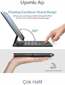 Resim iPad Air 5. Nesil Uyumlu Magic Style Manyetik Yapışmalı Klavyeli Kılıf 