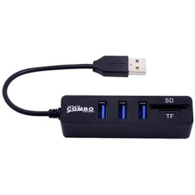 Resim Usb Hub 3 Port Microsd Tf Sd Kart Okuyucu Çoklayıcı 