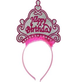 Resim Happy Birthday Neon Pembe Renk Doğum Günü Tacı 24X15 Cm 