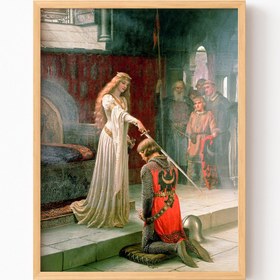 Resim epiqart Şövalye ve Sadakati - Ahşap Desenli Çerçeve 