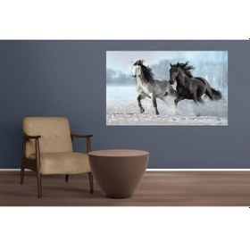 Resim Md48 At Manzaralı Uv Baskılı Mdf Tablo 