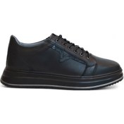 Resim 2182-dropland Hakiki Deri Üst Kalite Anatomik Tabanlı Erkek Günlük Sneakers Ayakkabı Siyah 