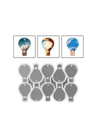 Resim Epoksi Çoklu Silikon Kalıp Kapadokya Balonu Delikli Anahtarlık Kolye Süs Kalıbı 10 Lu 